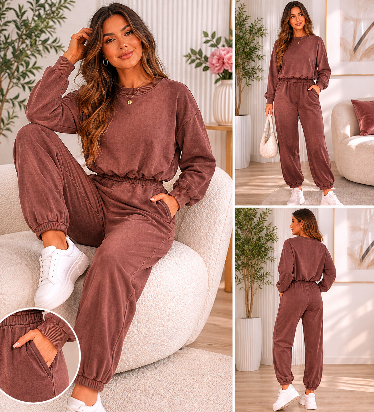 Rustic Brown Washed Co-Ord Set