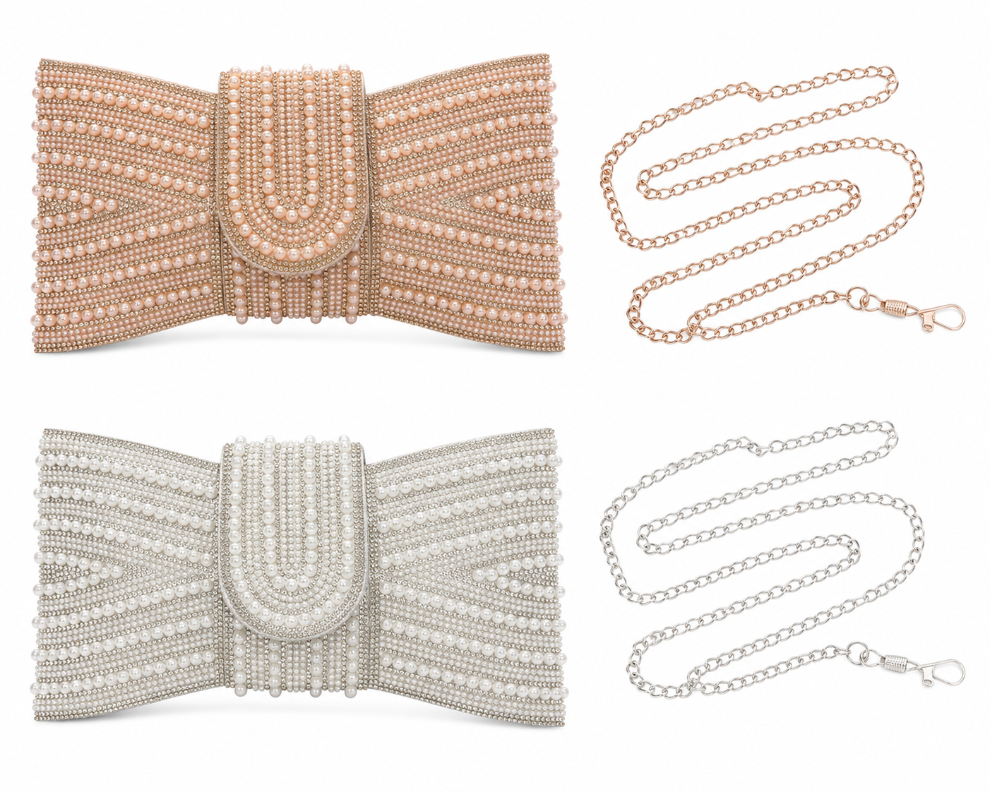 Luxury Pearl Embellished Clutch Bag