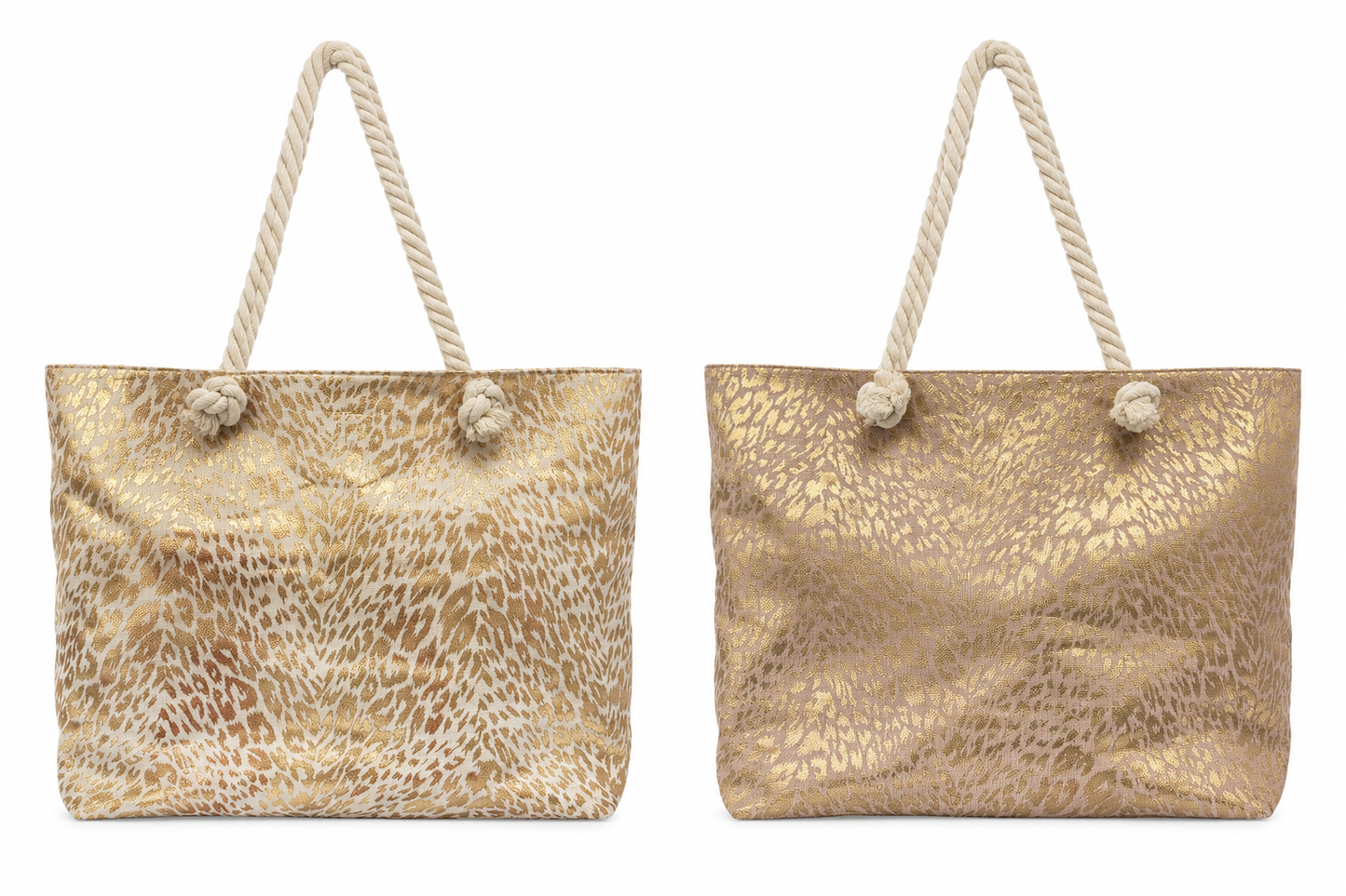 Large Gold Print Beach Bags (2 DESIGNS AND 5 COLOURS)