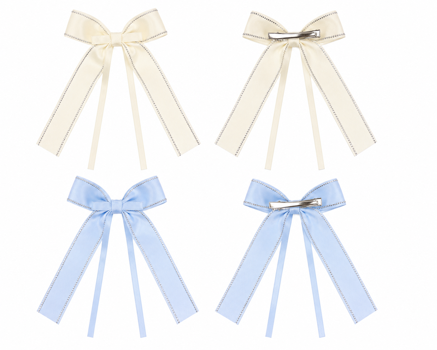 Diamanté Ribbon Bow Hair Clip