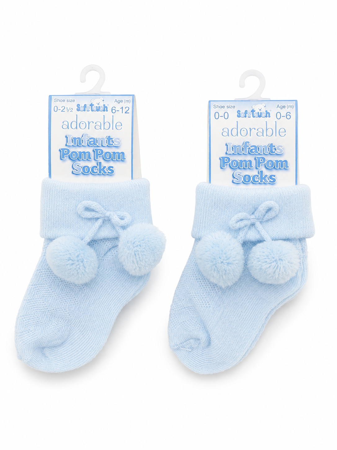 Baby Blue Pom Pom Infant Socks – Soft & Adorable Baby Socks