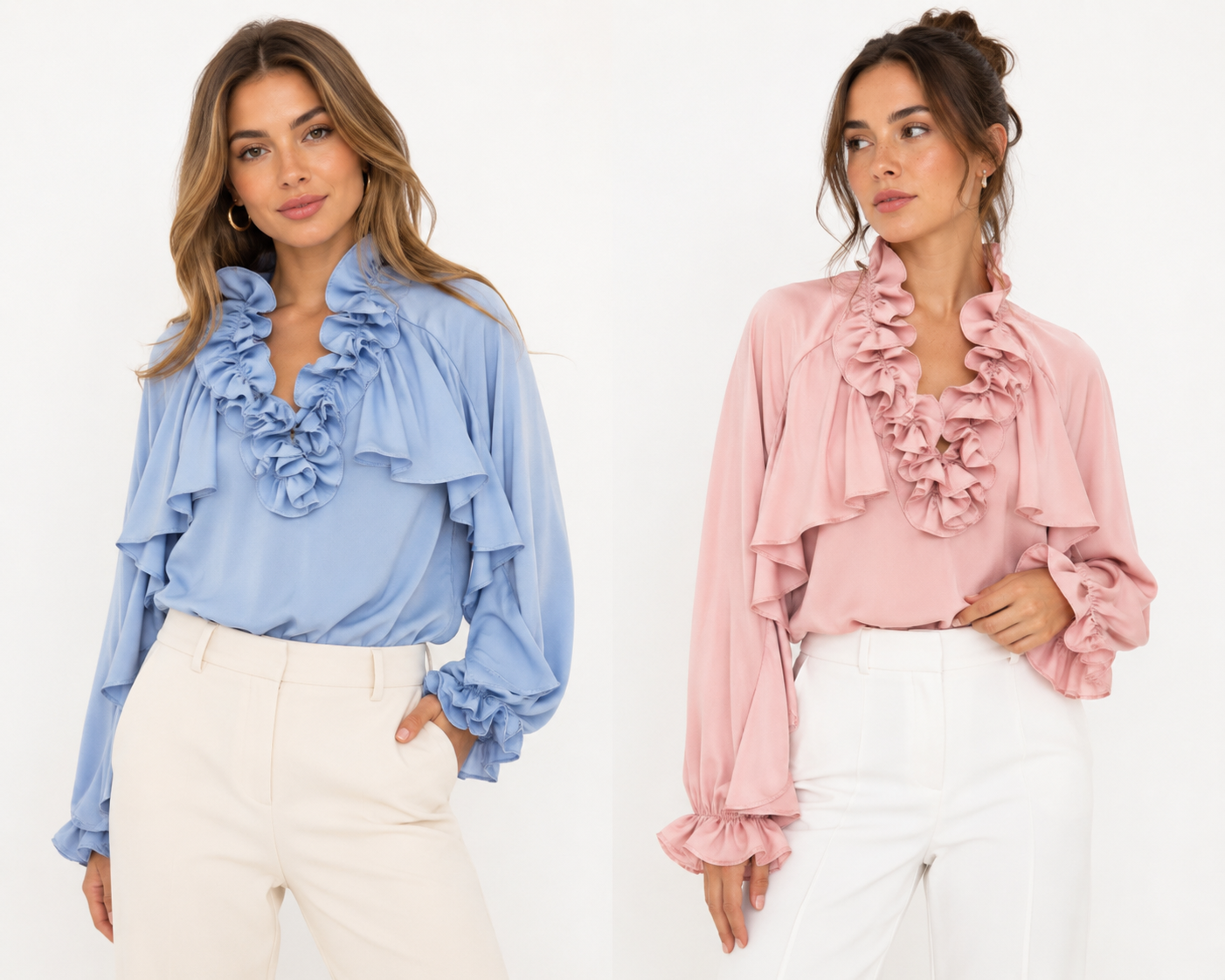 Elegant Frill Detail Women's Top