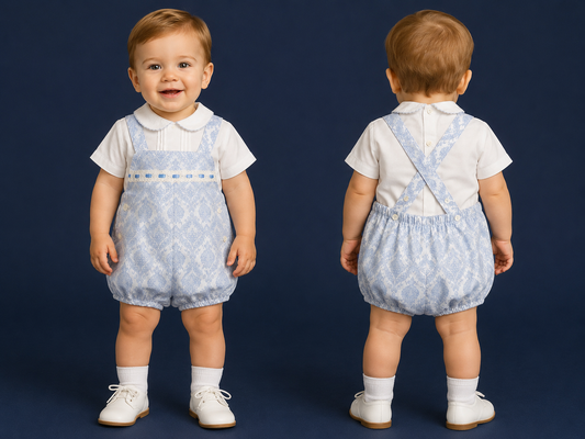 Baby Boys Blue Spanish Romper Set | Smart Occasion Outfit