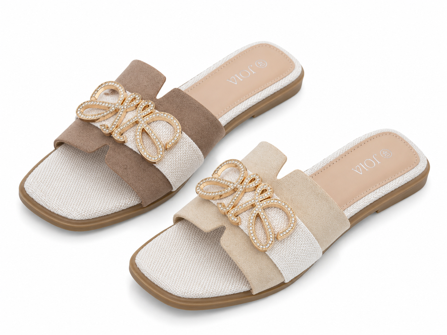 Embellished Diamante Detail  Summer Slide Sandal