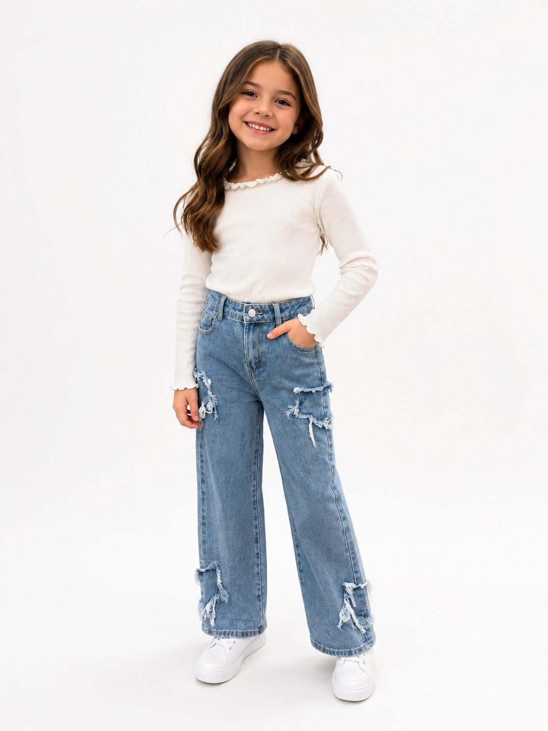Girls Denim Tatty Star Jeans