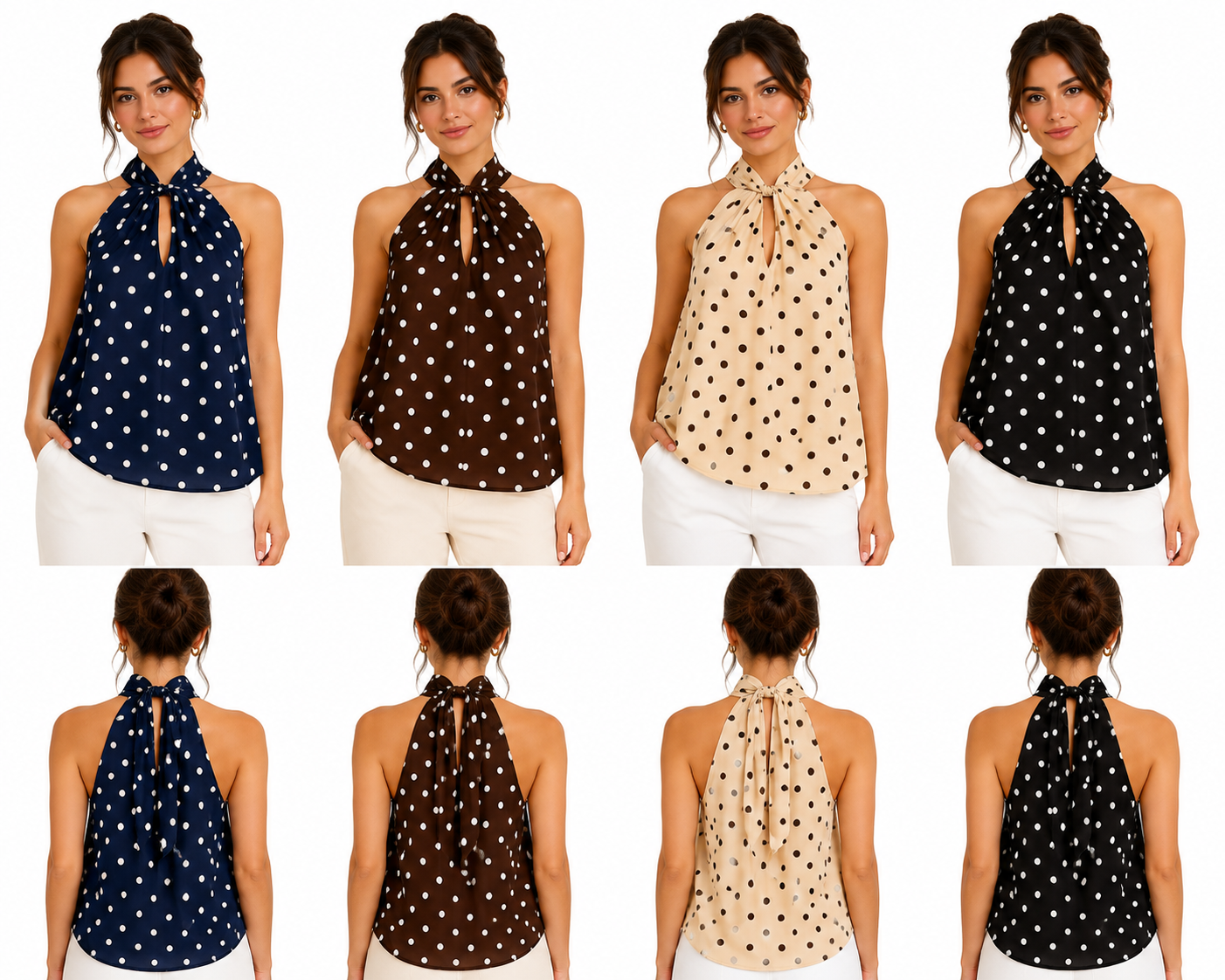 Polka Dot Halter Neck Top